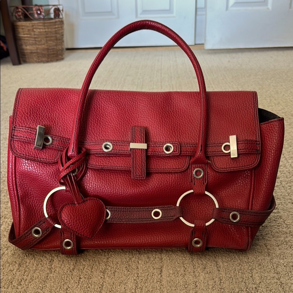 Elegant Red Leather Handbag